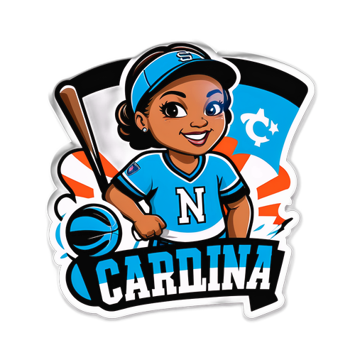 Смешной стикер с Каролиной из Анахайма в спортивной атмосфере