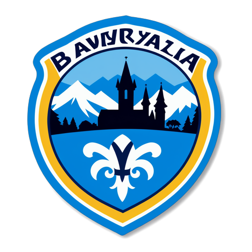 Эмблема футбольного клуба Bavaria с пейзажем Мюнхена