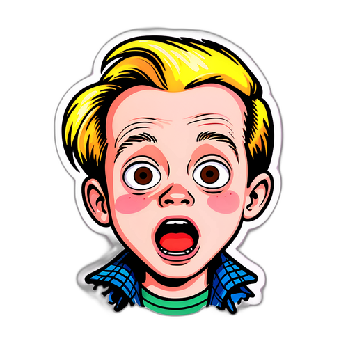 Ρετρό αυτοκόλλητο του Μακάλεϊ Κάλκιν στην παιδική του ηλικία από το 'Home Alone'