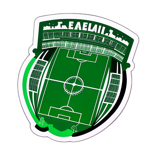 Стильний наклейка з зображенням футбольного поля під час матчу "Реал Бетіс – Вільярреал"