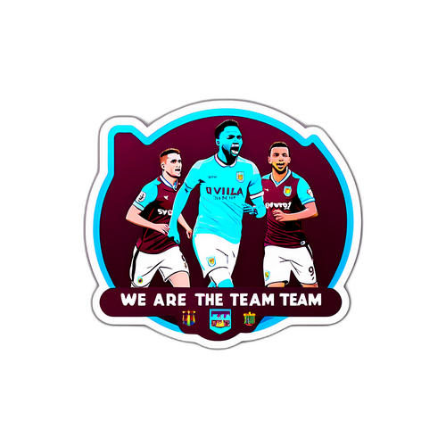 Thiết kế động hình ảnh cầu thủ Aston Villa với slogan "Chúng tôi là đội bóng!"