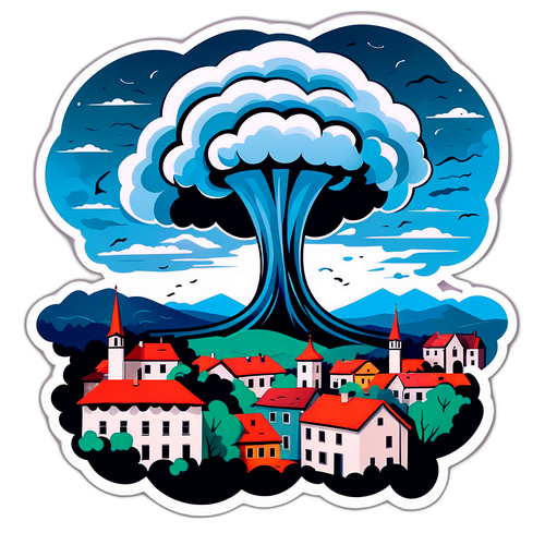 Vichřice nad městem Hodonín