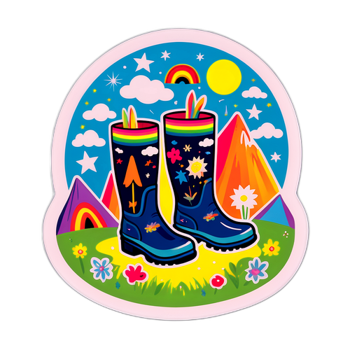 Vrolijke Glastonbury Sticker