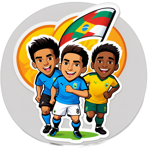 Sticker de Jugadores de Fútbol Sudamericanos