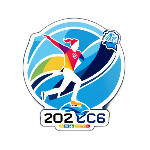 Логотип Олімпіади 2026 у стилі фігурного катання з графічними елементами льоду