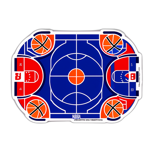 Basketbollplan diagram klistermärke