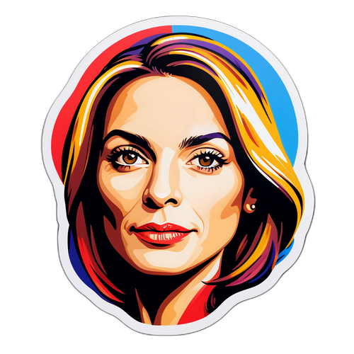 Stylisierte Porträt-Aufkleber von Giorgia Meloni