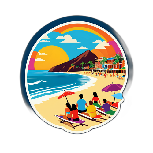 Sticker a Tema Spiaggia Zihuatanejo
