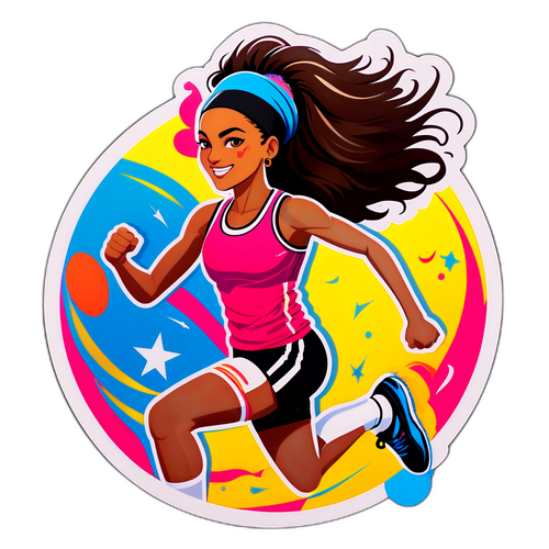Vibrant sportig klistermärke av Fati Vazquez