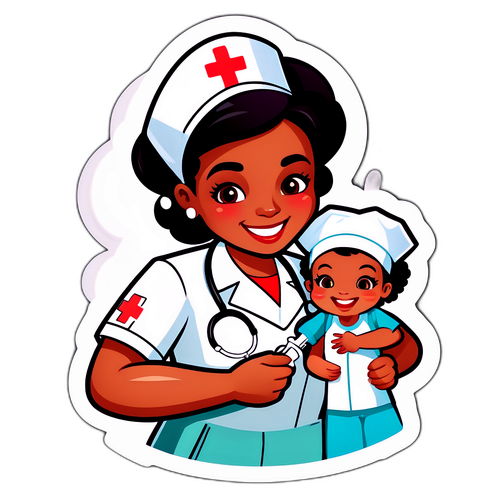 可愛的注射阿姨貼紙