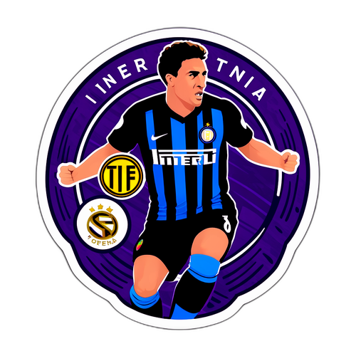 Наклейка для матчу Інтер проти Фіорентини з легендарними гравцями обох команд