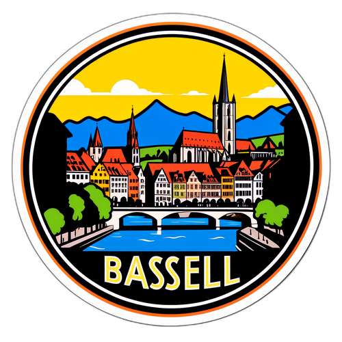 Widok Bazylei z Rzeką Ren