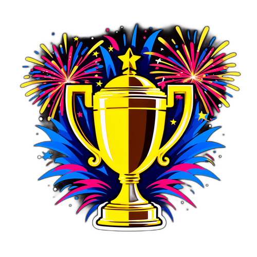 Trophée de la Coupe Européenne avec Feux d'Artifice