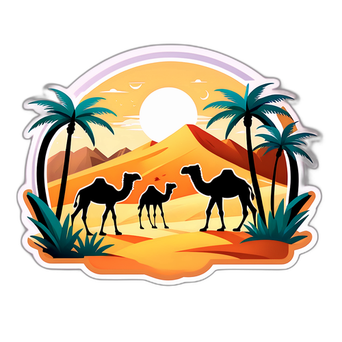 Een serene landschapsplaat van de Omani zandwoestijnen