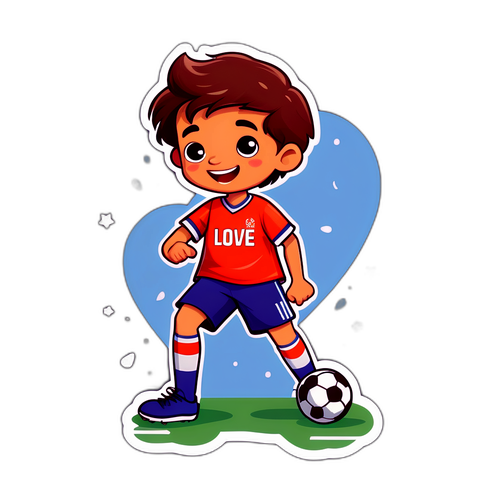 Ilustración de un niño jugando fútbol