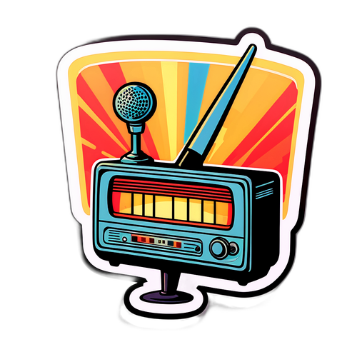 Autocolant cu vinil retro, simbolizând streamingul pe Antena 3