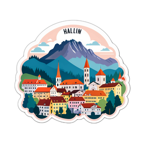 Hallein Skyline Aufkleber
