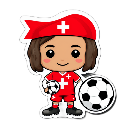 Sticker ya Bendera ya Uswisi na Soka