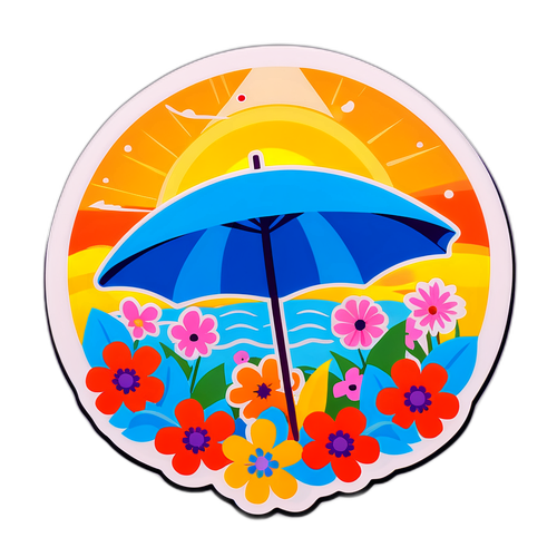 Nyugdíjas szimbólum: napernyő a béke és pihenés jelképeként