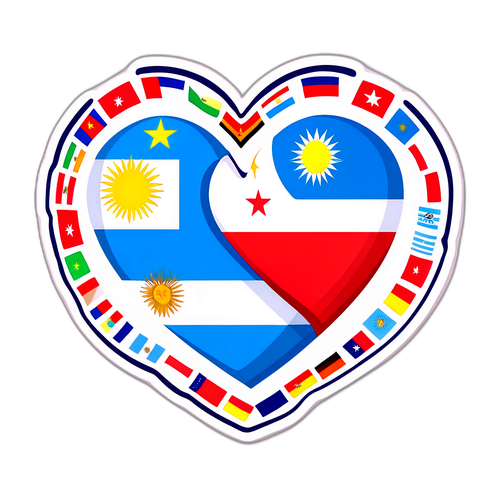 Sticker Trái Tim Yêu Thương Chile và Argentina