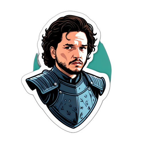 Autocollant de Kit Harington avec un regard mystérieux