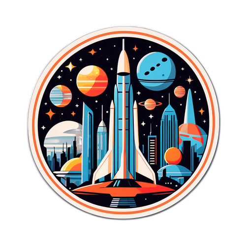 Retro na Sticker ng mga Paboritong Sci-Fi na TV Shows