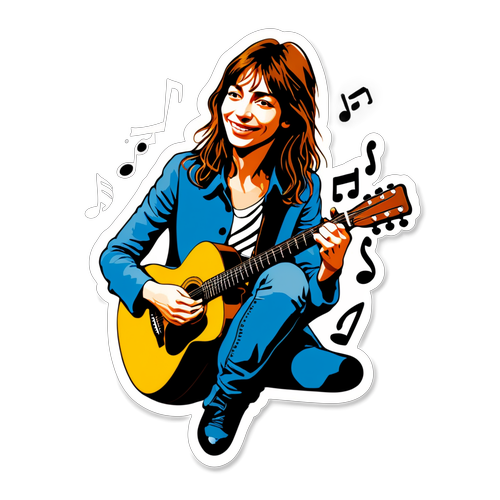 Jane Birkin met Gitaar