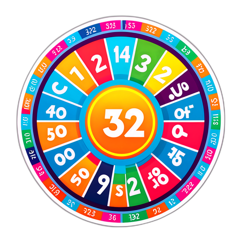 Adesivo da Roda da Sorte com Números Lotofácil 3522