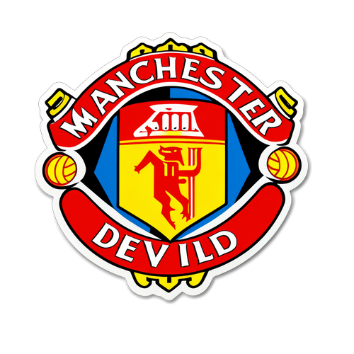 Tem cho người hâm mộ Manchester United với logo và khẩu hiệu "Chúng tôi là Quỷ Đỏ."