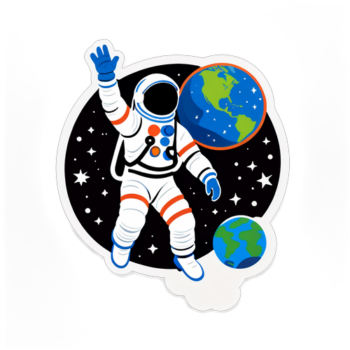 Discover the Universe: Embrace Adventure with Our Stunning Astronaut Sticker!