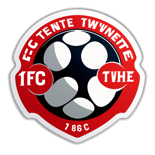 FC Twente Sticker: Hoogtepunten in Rood & Wit Met Voetbal In Het Midden!