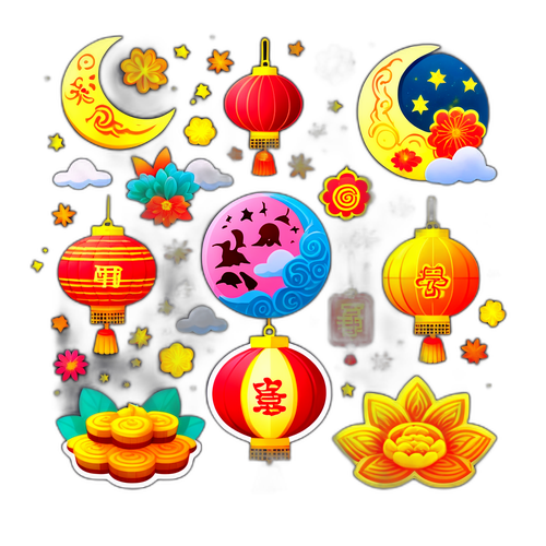 Hình dán Lồng đèn Tết Trung Thu