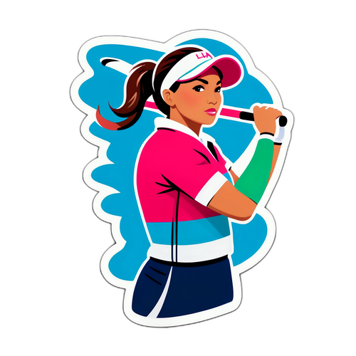 女性運動員力量與優雅的LPGA貼紙