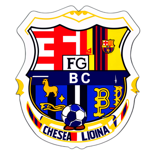 切爾西與巴塞羅那的足球精神結合貼紙