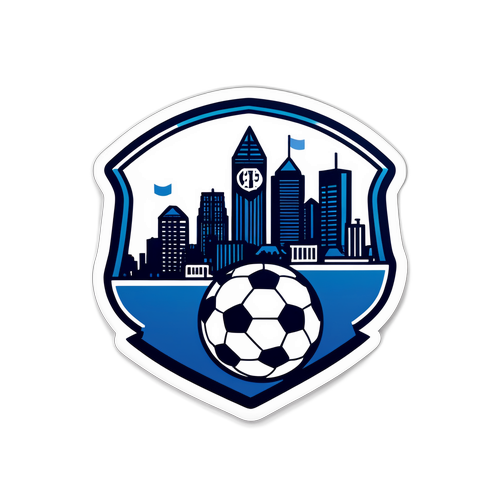 Stiker CF Montreal dengan Logo dan Skyline Montreal