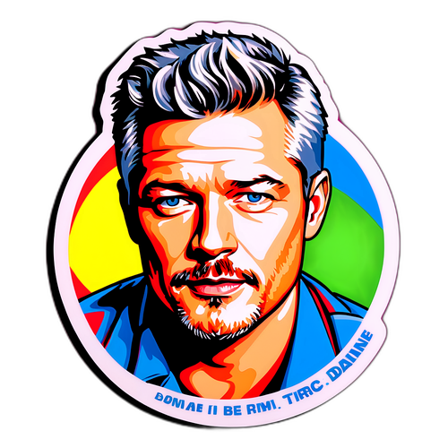 Sticker Eric Dane în stil pop art cu mesaj inspirațional