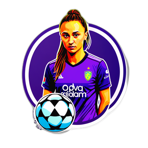 Widmo Kosovare Asllani z piłką w neonowych kolorach