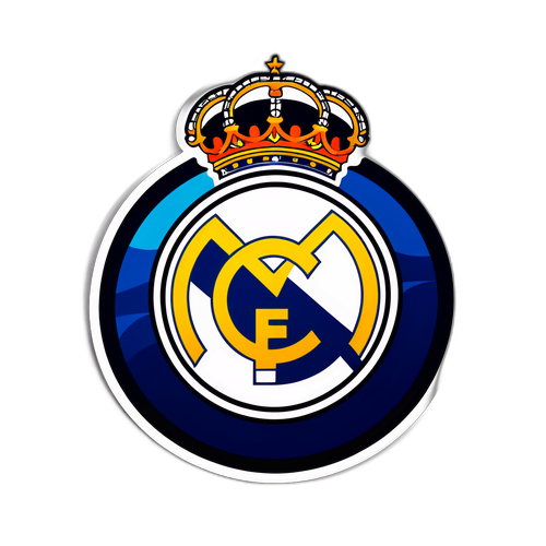 Stiker Real Madrid dengan Bola Sepak Bergaya