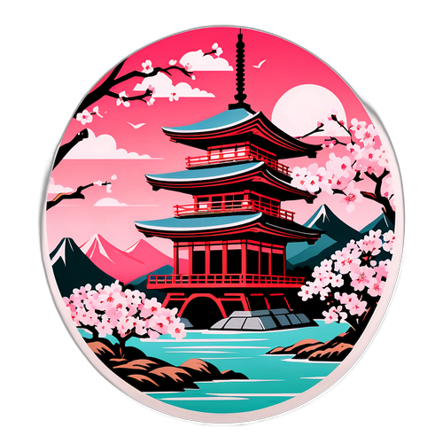 जापान में चेरी ब्लॉसम सीजन का शांतिपूर्ण परिदृश्य