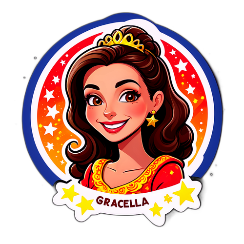 Sticker de Graciela con fondo brillante