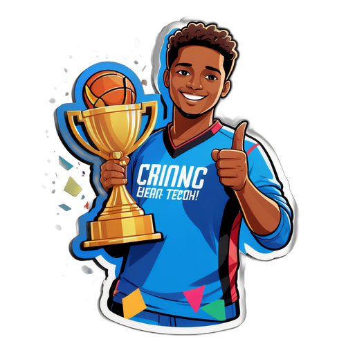 Marcus met sporttrofee