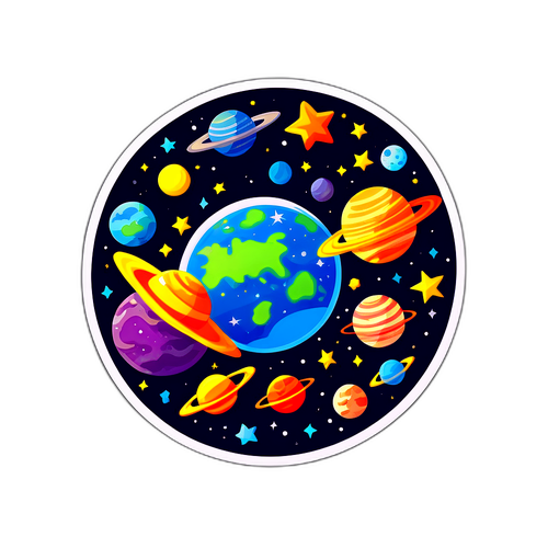 สติกเกอร์ธีมดาวและอวกาศ