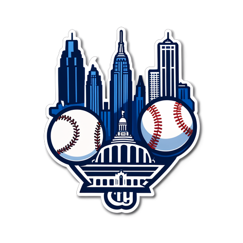 Sticker na may Temang Baseball at mga Iconic na Landmark ng New York