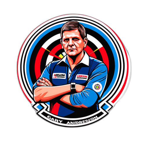 Sticker van Gary Anderson met dartbord