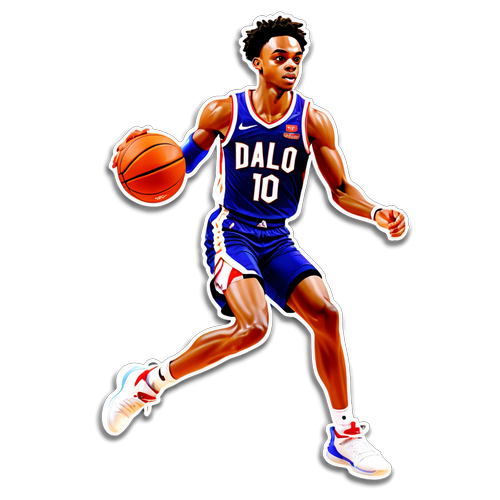 Ilustração Dinâmica de Darius Garland em Ação
