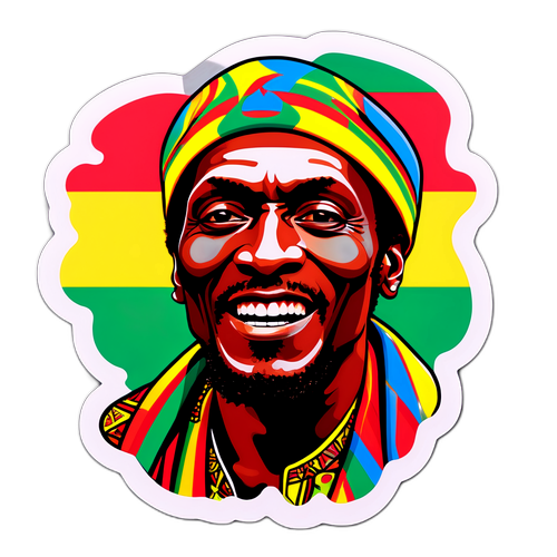 Jimmy Cliff Klistermærke i Reggae Farver