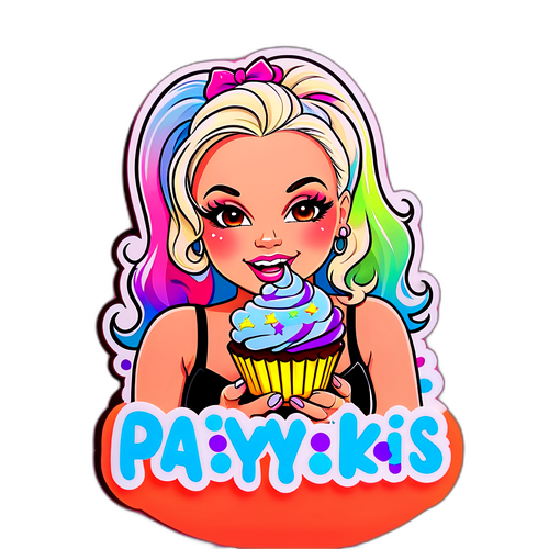 Sticker van Trisha Paytas met een cupcake