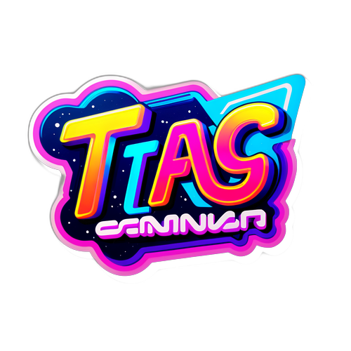 Стильне TGA букви у неонових кольорах з 3D ефектами і елементами футуризму