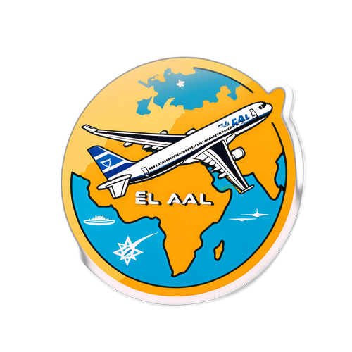 מדבקת נוסעים של אל על בסגנון וינטג'