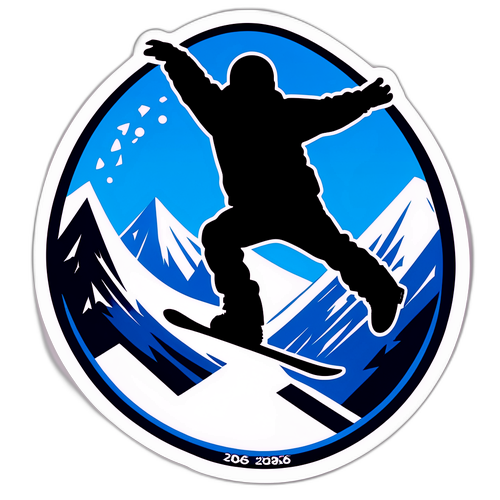 Autocollant de Snowboarder aux Jeux Olympiques d'Hiver 2026